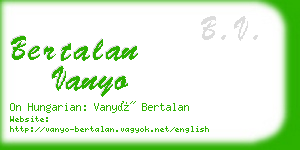 bertalan vanyo business card